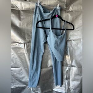 Blue workout set (selling together) leggings size small top is size medium